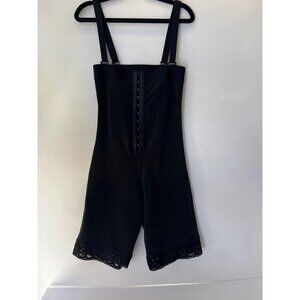 Women's Black Full Body Shaper with Adjustable Straps & Lace Trim Size Small
